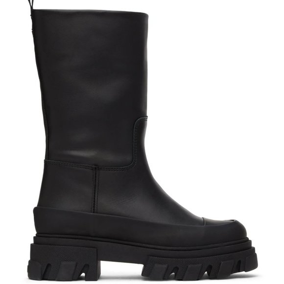 Ganni Shoes - GANNI Leather Tubular Boots Black Size 7
